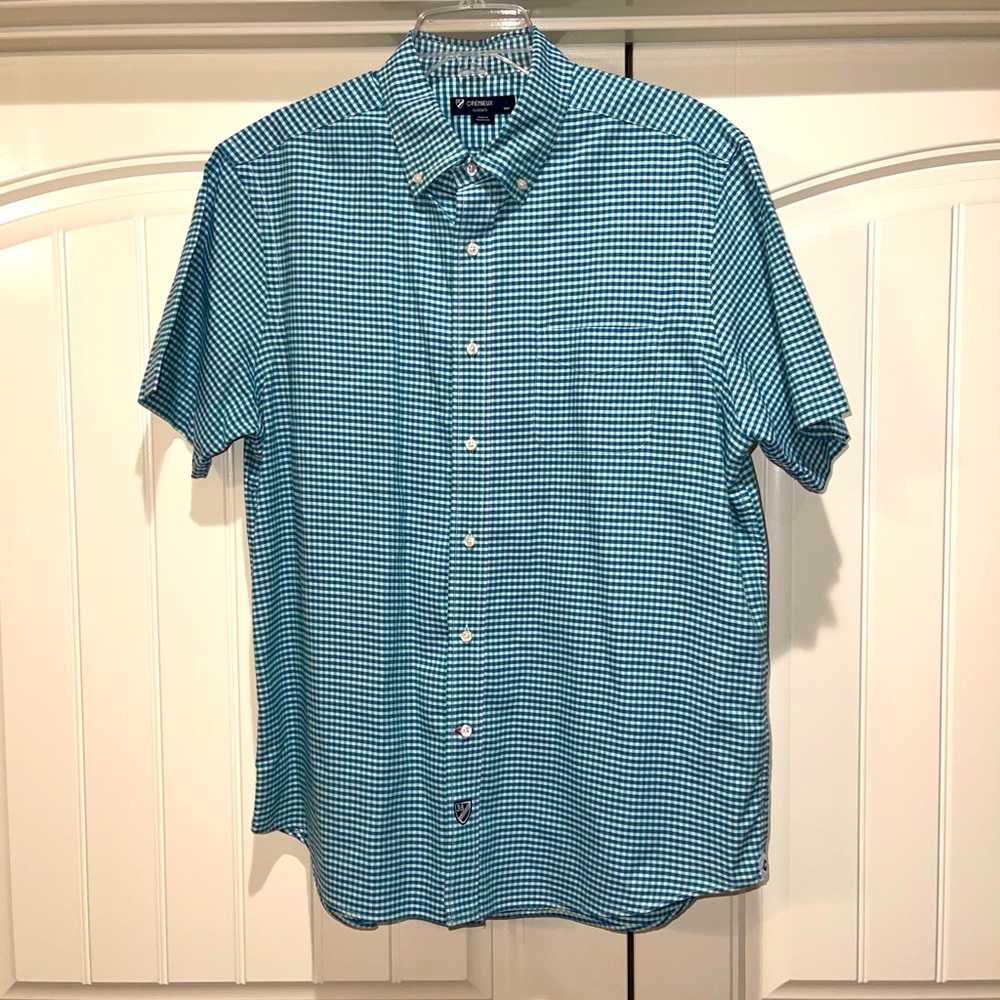 Men’s Cremieux Classics Short Sleeve Plaid Button Down Shirt Size Large